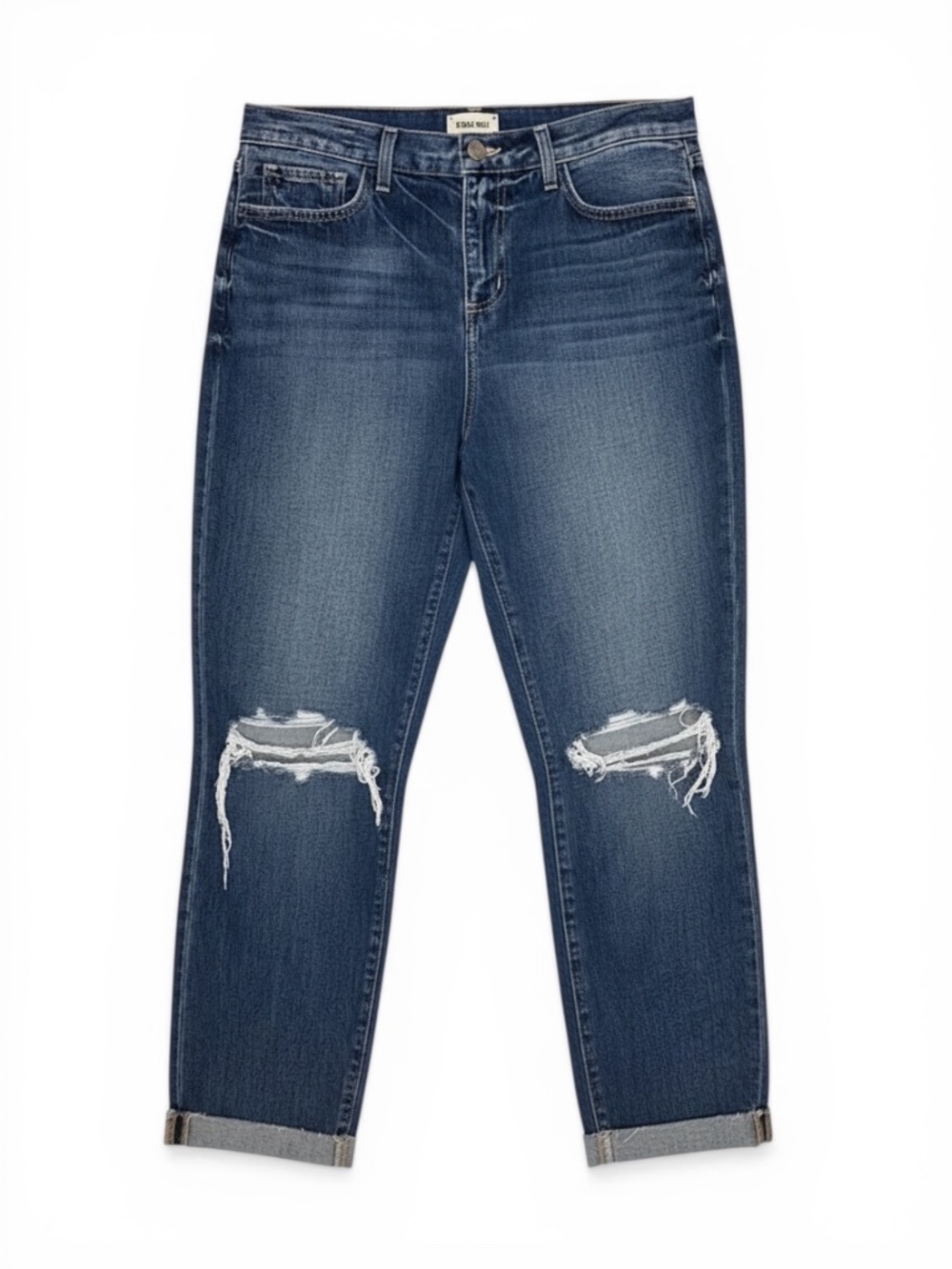 L'AGENCE Olga High Rise Distressed Cuffed Straight Leg Jeans 30 NWOT